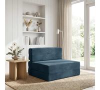 vidaXL Divano Letto Pieghevole Blu 190 x 100 x 15 cm Velluto, Divano regolabile, letto convertibile, salvaspazio, mobili moderni, funzionale, vita urbana, design contemporaneo, comfort interno