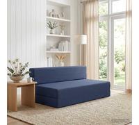 vidaXL Divano Letto Pieghevole Blu 203 x 152 x 15 cm Tessuto, Divano regolabile, letto convertibile, salvaspazio, mobili moderni, funzionale, vita urbana, design contemporaneo, comfort interno