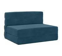 vidaXL Divano Letto Pieghevole Blu 190 x 100 x 15 cm Velluto, Divano regolabile, letto convertibile, salvaspazio, mobili moderni, funzionale, vita urbana, design contemporaneo, comfort interno