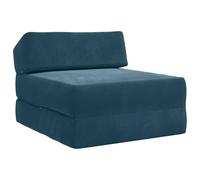 vidaXL Divano Letto Pieghevole Blu 60 x 70 x 41 cm Tessuto, Divano Pieghevole Compatto, Materasso per Interni, Arredo Sala, Letto Doppio, Soluzione per Spazio Urbano
