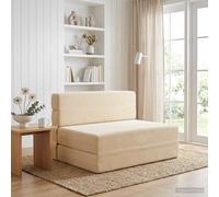 vidaXL Divano Letto Pieghevole Crema 70 x 72 x 60 cm Tessuto
