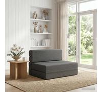 vidaXL Divano Letto Pieghevole Grigio Chiaro 100 x 80 x 60 cm Tessuto