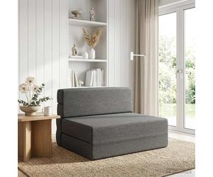 vidaXL Divano Letto Pieghevole Grigio Chiaro 70 x 72 x 60 cm Tessuto