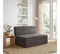 vidaXL Divano Letto Pieghevole Grigio Scuro 100 x 80 x 60 cm Tessuto
