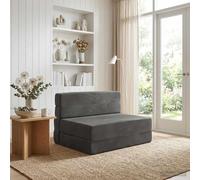 vidaXL Divano Letto Pieghevole Grigio scuro 190 x 100 x 15 cm Velluto, Divano regolabile, letto convertibile, salvaspazio, mobili moderni, funzionale, vita urbana, design contemporaneo