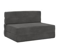 vidaXL Divano Letto Pieghevole Grigio Scuro 100 x 80 x 60 cm Tessuto