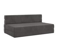 vidaXL Divano Letto Pieghevole Grigio scuro 203 x 152 x 15 cm Velluto, Divano regolabile, letto pieghevole, arredo moderno, salvaspazio, soluzioni per interni
