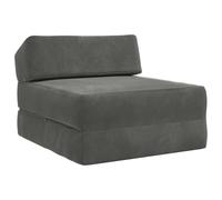 vidaXL Divano Letto Pieghevole Grigio Scuro 60 x 70 x 41 cm Tessuto, Divano Pieghevole Compatto, Materasso per Interni, Arredo Sala, Letto Doppio, Soluzione per Spazio Urbano