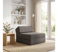 vidaXL Divano Letto Pieghevole Grigio Scuro 60 x 70 x 41 cm Tessuto