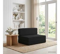 vidaXL Divano Letto Pieghevole Nero 190 x 100 x 15 cm Tessuto, Divano regolabile, letto convertibile, salvaspazio, mobili moderni, funzionale, vita urbana, design contemporaneo, comfort interno