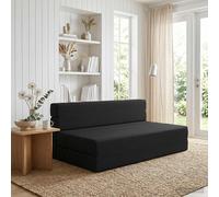 vidaXL Divano Letto Pieghevole Nero 203 x 152 x 15 cm Tessuto, Divano regolabile, letto convertibile, salvaspazio, mobili moderni, funzionale, vita urbana, design contemporaneo, comfort interno