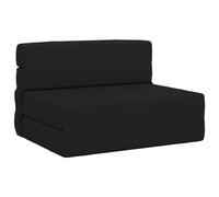 vidaXL Divano Letto Pieghevole Nero 190 x 100 x 15 cm Tessuto, Divano regolabile, letto convertibile, salvaspazio, mobili moderni, funzionale, vita urbana, design contemporaneo, comfort interno