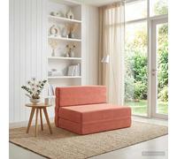vidaXL Divano Letto Pieghevole Rosso Arancio 70 x 72 x 60 cm Tessuto, Divano letto pieghevole moderno, rettangolare, trasformabile per camera e soggiorno, elegante e salvaspazio