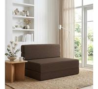 vidaXL Divano Letto Pieghevole Tortora 100 x 80 x 60 cm Tessuto