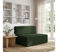 vidaXL Divano Letto Pieghevole Verde Scuro 190 x 100 x 15 cm Tessuto, Divano regolabile, letto convertibile, salvaspazio, mobili moderni, funzionale, vita urbana, design contemporaneo, comfort interno