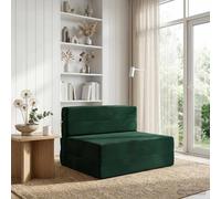 vidaXL Divano Letto Pieghevole Verde Scuro 190 x 100 x 15 cm Velluto, Divano regolabile, letto convertibile, salvaspazio, mobili moderni, funzionale, vita urbana, design contemporaneo, comfort interno