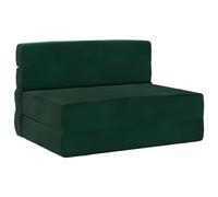vidaXL Divano Letto Pieghevole Verde Scuro 190 x 100 x 15 cm Velluto, Divano regolabile, letto convertibile, salvaspazio, mobili moderni, funzionale, vita urbana, design contemporaneo, comfort interno