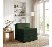 vidaXL Divano Letto Pieghevole Verde Scuro 200 x 70 x 15 cm Tessuto