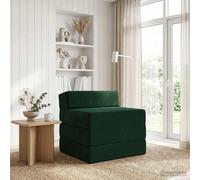 vidaXL Divano Letto Pieghevole Verde Scuro 200 x 70 x 15 cm Velluto