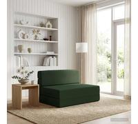 vidaXL Divano Letto Pieghevole Verde Scuro 70 x 72 x 60 cm Tessuto