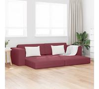 vidaXL Divano letto Rosso Vino 245 x 78 x 77 cm Tessuto