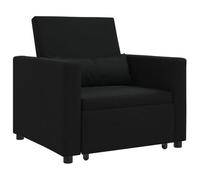 vidaXL Divano Letto Singolo 3 in 1 Convertibile in Tessuto Nero