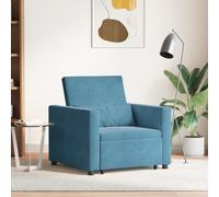 vidaXL Elegante Poltrona Blu per Soggiorno e Camera da Letto | Sedia Moderna Imbottita con Cuscino Staccabile Seduta Funzionale Interna Ideale per Lettura Rilassante Mobili Confortevoli Tessuto Polie