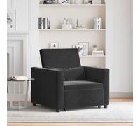 vidaXL Divano Letto Singolo Nero 90 x 165 x 87 cm Velluto