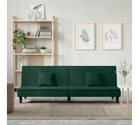 vidaXL Divano Letto Verde Scuro in Velluto