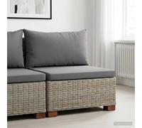 vidaXL Divano Medio con Cuscini GENDT Rattan naturale Grigio Kubu