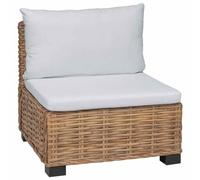 vidaXL Divano Medio con Cuscini GENDT Rattan naturale Naturale