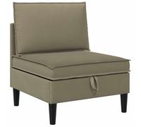 vidaXL Divano intermedio con deposito cachi velluto, divano ergonomico moderno, design rettangolare, ampio stoccaggio, mobili durevoli, sedili morbidi e confortevoli