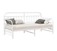 vidaXL Divano Moderno Bianco con Trundle - Design Convertibile, Ottimo per Risparmiare Spazio, Telaio in Metallo Robusto Che regge 150 kg, Perfetto per Piccole camere da Letto o spazi abitativi