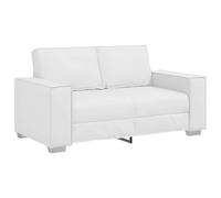 vidaXL Divano Moderno Due Seduta Resistenti in Pelle Sintetica Colore Bianco Dimensioni Compatte Divano per Soggiorno e Ufficio Genitore Interno Piccola Seduta Texturata