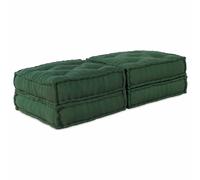 vidaXL Divano modulare 2 pcs Verde 140 x 70 x 36 cm Tessuto