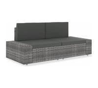 VIDAXL - Divano Modulare a 2 Posti in Polyrattan Grigio