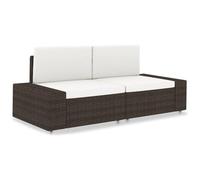 VIDAXL - Divano Modulare a 2 Posti in Polyrattan Marrone