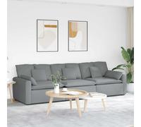 vidaXL Divano Modulare con Cuscini Grigio Chiaro