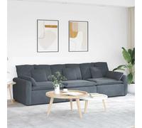 vidaXL Divano Modulare con Cuscini Grigio Scuro