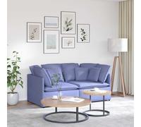 vidaXL Divano Modulare con Cuscini in Tessuto Jeans Blu