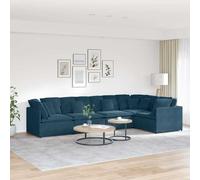 vidaXL Divano Modulare con Cuscini in Velluto Blu