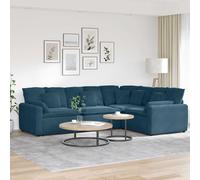 vidaXL Divano Modulare con Cuscini in Velluto Blu