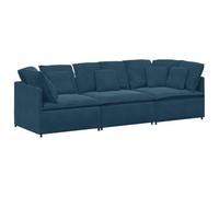 vidaXL Divano Modulare con Cuscini in Velluto Blu, Divano Componibile Moderno, 300 x 100 x 64 cm