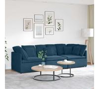 vidaXL Divano Modulare con Cuscini in Velluto Blu, Divano Componibile Moderno, 300 x 100 x 64 cm
