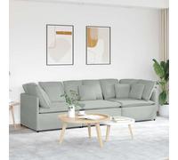 vidaXL - Divano Modulare con Cuscini in Velluto Grigio Chiaro