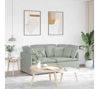 vidaXL Divano Modulare con Cuscini in Velluto Grigio Chiaro