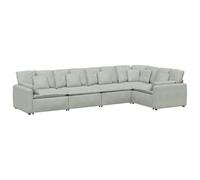 vidaXL - Divano Modulare con Cuscini in Velluto Grigio Chiaro - SPEDIZIONE GRATUITA