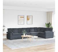vidaXL Divano Modulare con Cuscini in Velluto Grigio Scuro, Divano componibile, Divano componibile modulare, Divano Moderno, Divano componibile