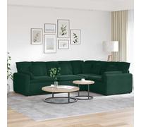 vidaXL Divano Modulare con Cuscini in Velluto Verde Scuro