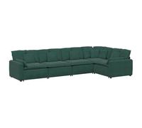 vidaXL Divano Modulare con Cuscini in Velluto Verde Scuro, divano componibile, divano componibile modulare, divano moderno, divano componibile